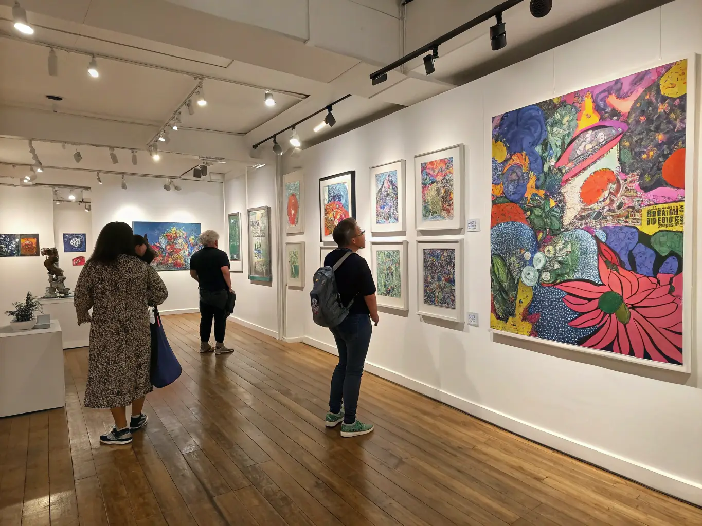 A captivating photo of artwork displayed in the ASSOCIATION FAMILIALE RURALE's Community Gallery, highlighting the diverse artistic talents of local residents.